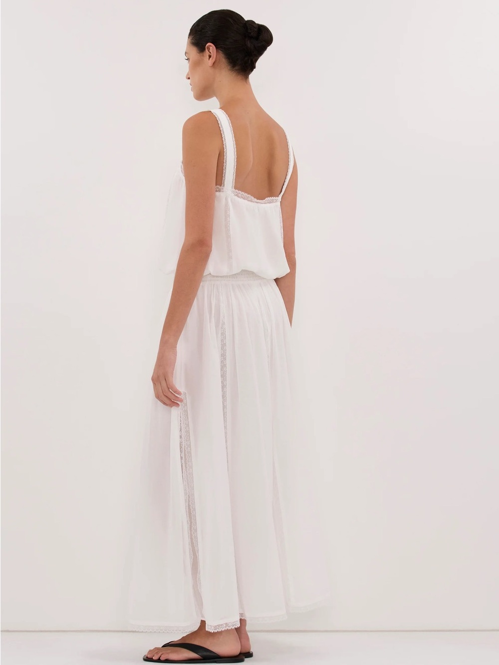 Dissh Rosin White Shirred Lace Midi Dress US2/AU6, NWT - Picture 2 of 5